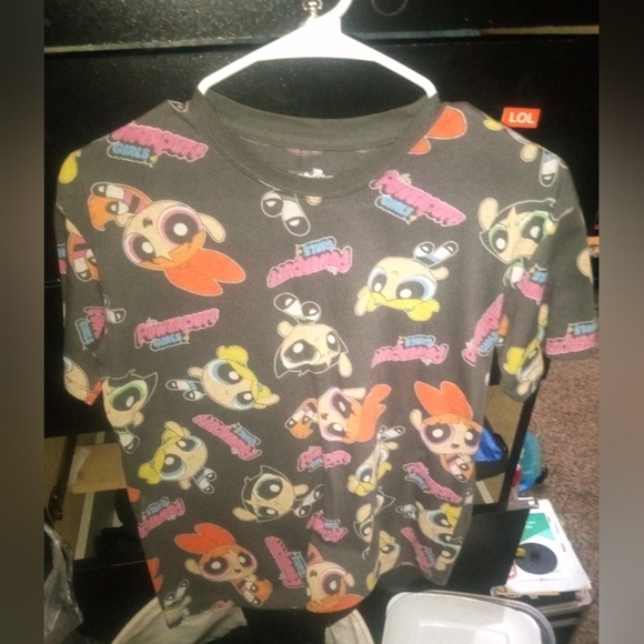 Powerpuff Girls Print Crew Neck Crop Top Short Sleeved Tee M - Picture 5 of 7